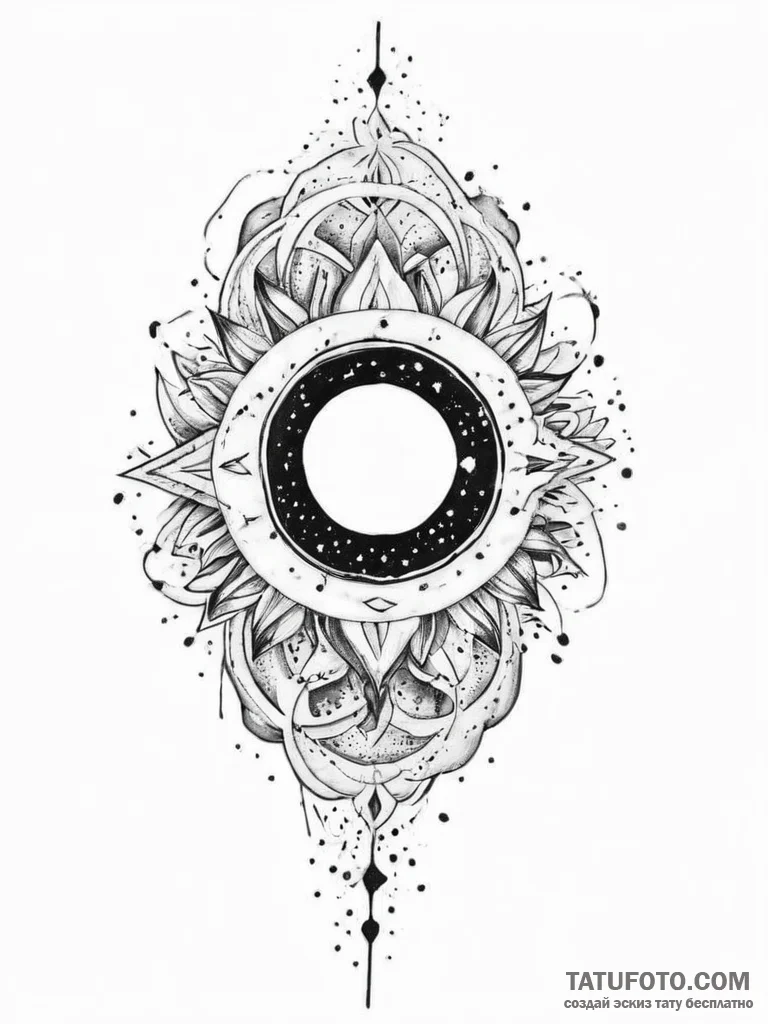 Tattoo sketch holy cosmos, tattoo sketch desi... - эскиз тату (№1757208382_0, 07.09.2025 01:26) — Tatufoto.com