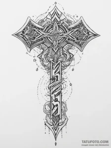 Tattoo sketch futhark runes with a stylized m... - эскиз тату (№1757211186_0, 07.09.2025 02:13) — Tatufoto.com