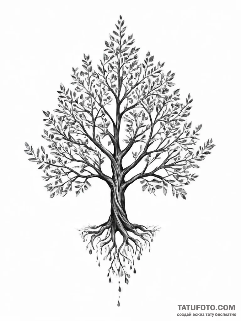 Tattoo sketch tree of hope - эскиз тату (№1757211384_0, 07.09.2025 02:16) — Tatufoto.com