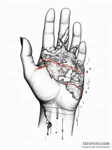 Tattoo sketch hands with a map, artistic tatt... - эскиз тату (№1757211580_0, 07.09.2025 02:19) — Tatufoto.com
