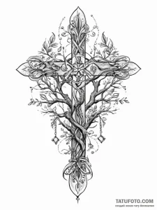 Tattoo sketch tree of life with birds, tattoo... - эскиз тату (№1757213385_0, 07.09.2025 02:49) — Tatufoto.com