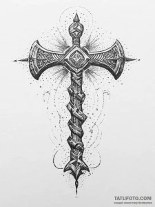 Tattoo sketch futhark runes with a stylized m... - эскиз тату (№1757213979_0, 07.09.2025 02:59) — Tatufoto.com