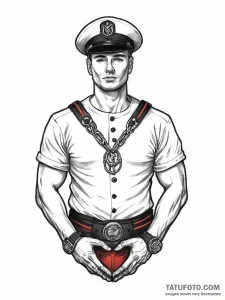 Tattoo sketch soldier with a chain, tattoo sk... - эскиз тату (№1757215783_0, 07.09.2025 03:29) — Tatufoto.com