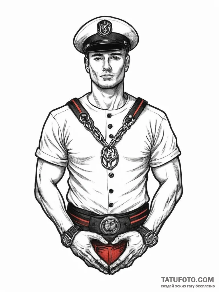 Tattoo sketch soldier with a chain, tattoo sk... - эскиз тату (№1757215783_0, 07.09.2025 03:29) — Tatufoto.com