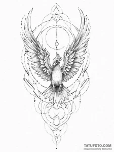 Tattoo sketch узор в виде феникса, artistic t... - эскиз тату (№1757216183_0, 07.09.2025 03:36) — Tatufoto.com
