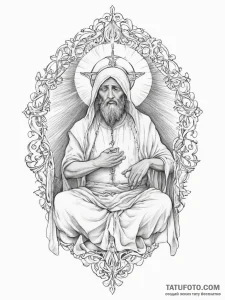 Tattoo sketch holy scene - эскиз тату (№1757217385_0, 07.09.2025 03:56) — Tatufoto.com