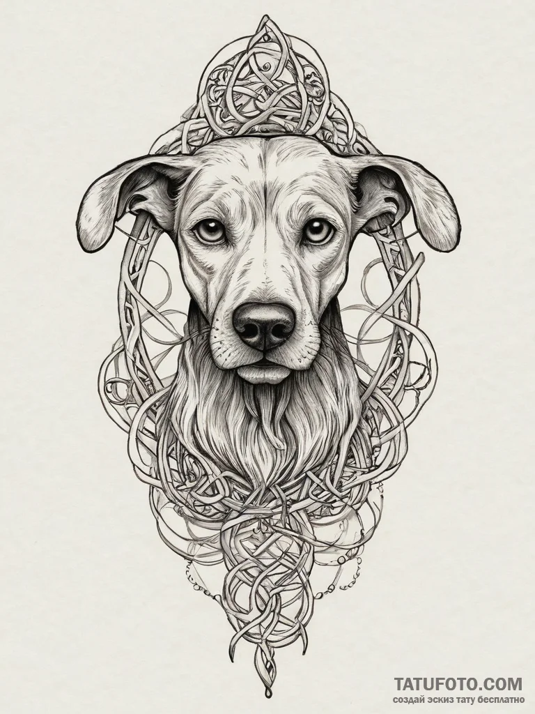 Tattoo sketch celtic hound, artistic tattoo s... - эскиз тату (№1757218375_0, 07.09.2025 04:12) — Tatufoto.com
