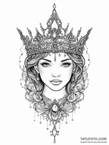 Tattoo sketch tiara tattoo, artistic tattoo s... - эскиз тату (№1757220748_0, 07.09.2025 04:52) — Tatufoto.com