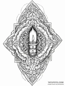 Tattoo sketch book stack with a candle, artis... - эскиз тату (№1757221140_0, 07.09.2025 04:59) — Tatufoto.com