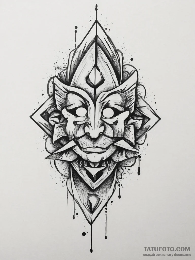 Tattoo sketch самурай с катаной, tattoo drawi... - эскиз тату (№1757221733_0, 07.09.2025 05:08) — Tatufoto.com