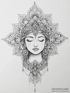 Tattoo sketch blessed soul - эскиз тату (№1757224112_0, 07.09.2025 05:48) — Tatufoto.com