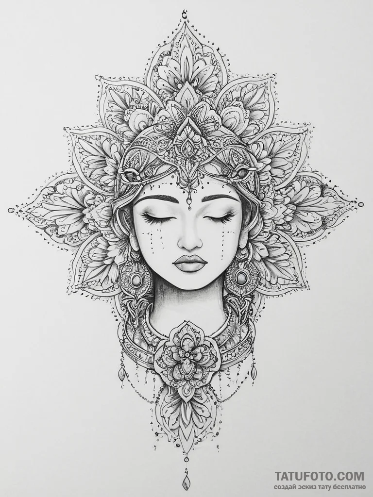 Tattoo sketch blessed soul - эскиз тату (№1757224112_0, 07.09.2025 05:48) — Tatufoto.com