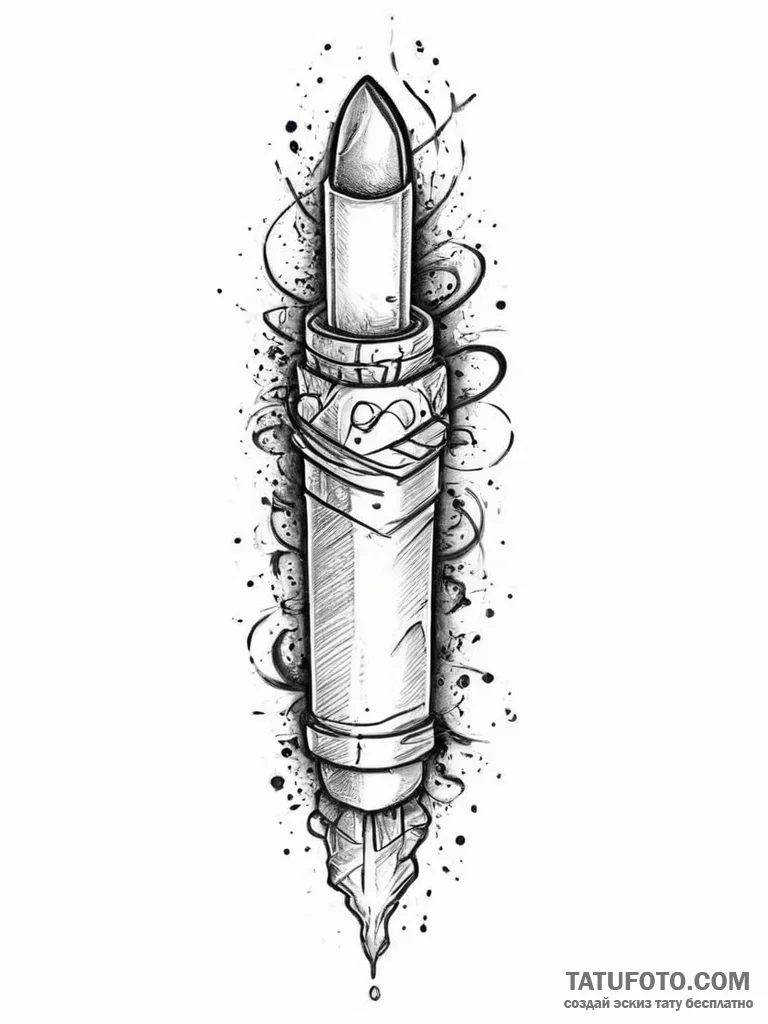 Tattoo sketch lipstick tattoo, tattoo sketch... - эскиз тату (№1757224308_0, 07.09.2025 05:51) — Tatufoto.com