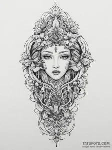 Tattoo sketch ornamental sleeve, artistic tat... - эскиз тату (№1757224709_0, 07.09.2025 05:58) — Tatufoto.com