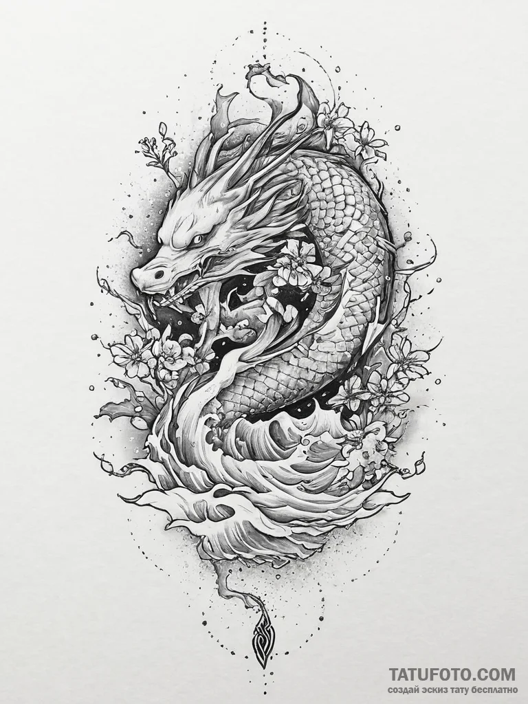 Tattoo sketch sharp, concept art for tattoo,... - эскиз тату (№1757225101_0, 07.09.2025 06:05) — Tatufoto.com
