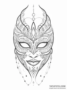 Tattoo sketch mask - эскиз тату (№1757225702_0, 07.09.2025 06:15) — Tatufoto.com
