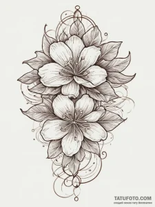 Tattoo sketch orange blossom, tattoo sketch d... - эскиз тату (№1757227080_0, 07.09.2025 06:38) — Tatufoto.com