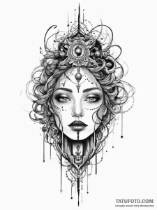 Tattoo sketch cosmic entity, artistic tattoo... - эскиз тату (№1757229257_0, 07.09.2025 07:14) — Tatufoto.com