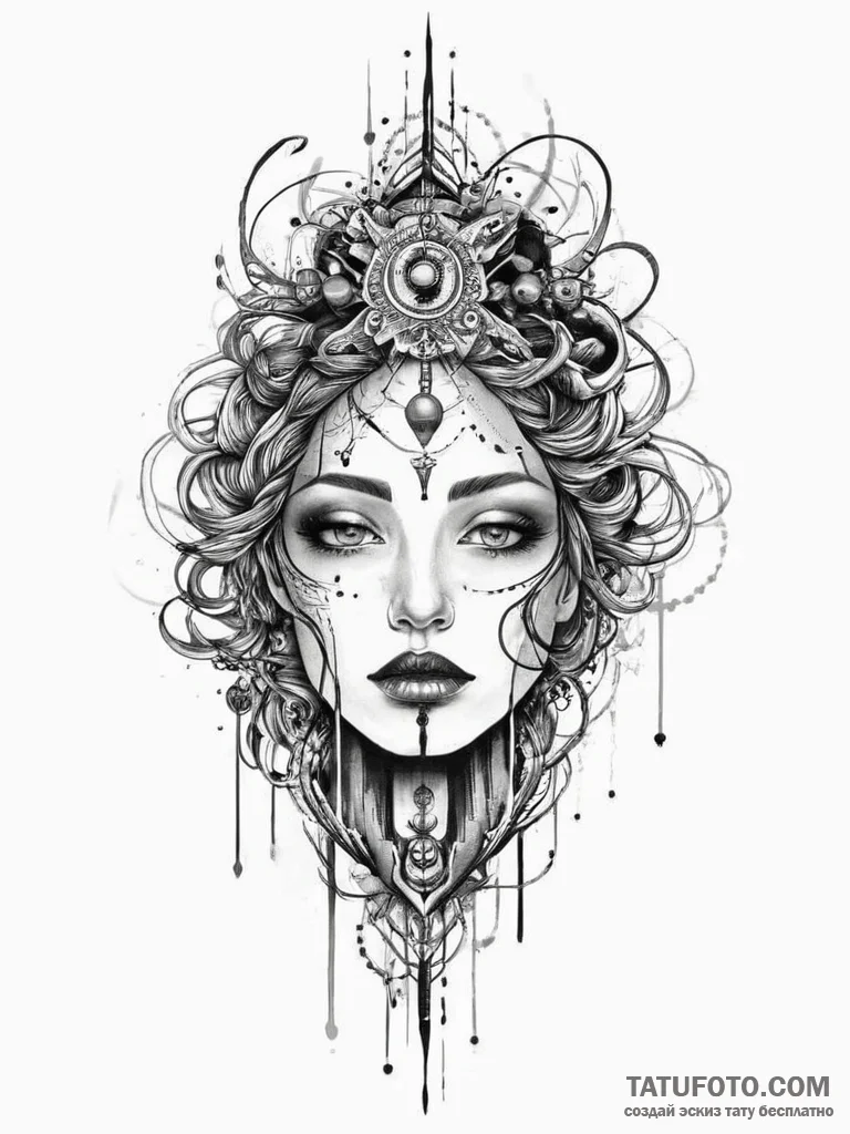 Tattoo sketch cosmic entity, artistic tattoo... - эскиз тату (№1757229257_0, 07.09.2025 07:14) — Tatufoto.com