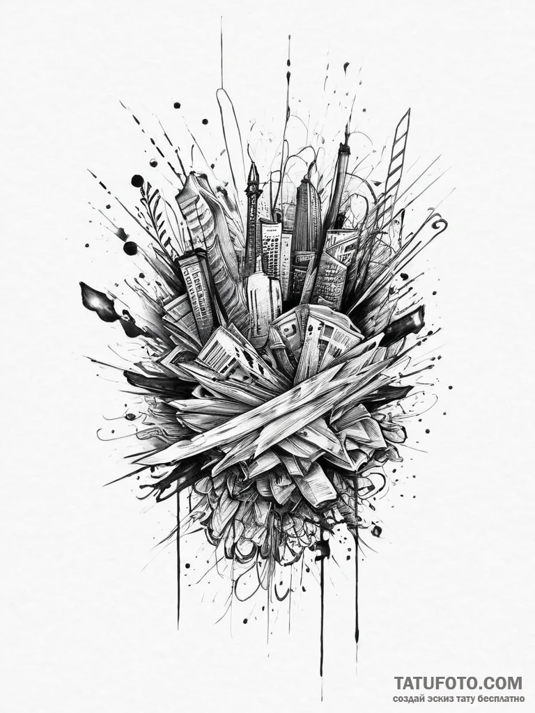 Tattoo sketch узор в виде яхты, artistic tatt... - эскиз тату (№1757229856_0, 07.09.2025 07:24) — Tatufoto.com