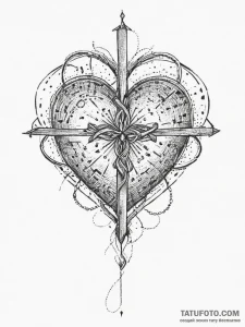 Tattoo sketch heart, tattoo sketch design, on... - эскиз тату (№1757233428_0, 07.09.2025 08:23) — Tatufoto.com