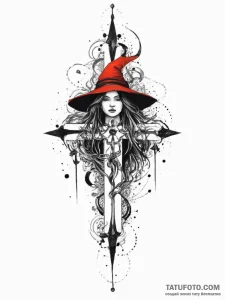 Tattoo sketch witch tattoo, tattoo sketch des... - эскиз тату (№1757233832_0, 07.09.2025 08:30) — Tatufoto.com
