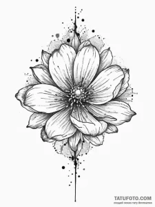 Tattoo sketch blossom, concept art for tattoo... - эскиз тату (№1757235232_0, 07.09.2025 08:53) — Tatufoto.com