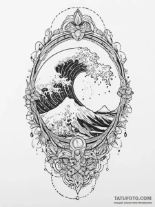 Tattoo sketch cosmic wave, artistic tattoo sk... - эскиз тату (№1757237619_0, 07.09.2025 09:33) — Tatufoto.com