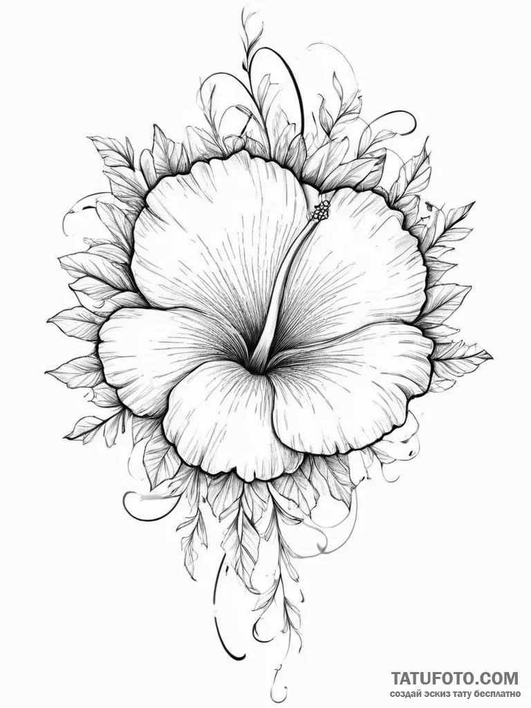 Tattoo sketch morning glory flower - эскиз тату (№1757238416_0, 07.09.2025 09:46) — Tatufoto.com