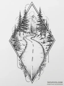Tattoo sketch road, tattoo flash sheet design... - эскиз тату (№1757239413_0, 07.09.2025 10:03) — Tatufoto.com