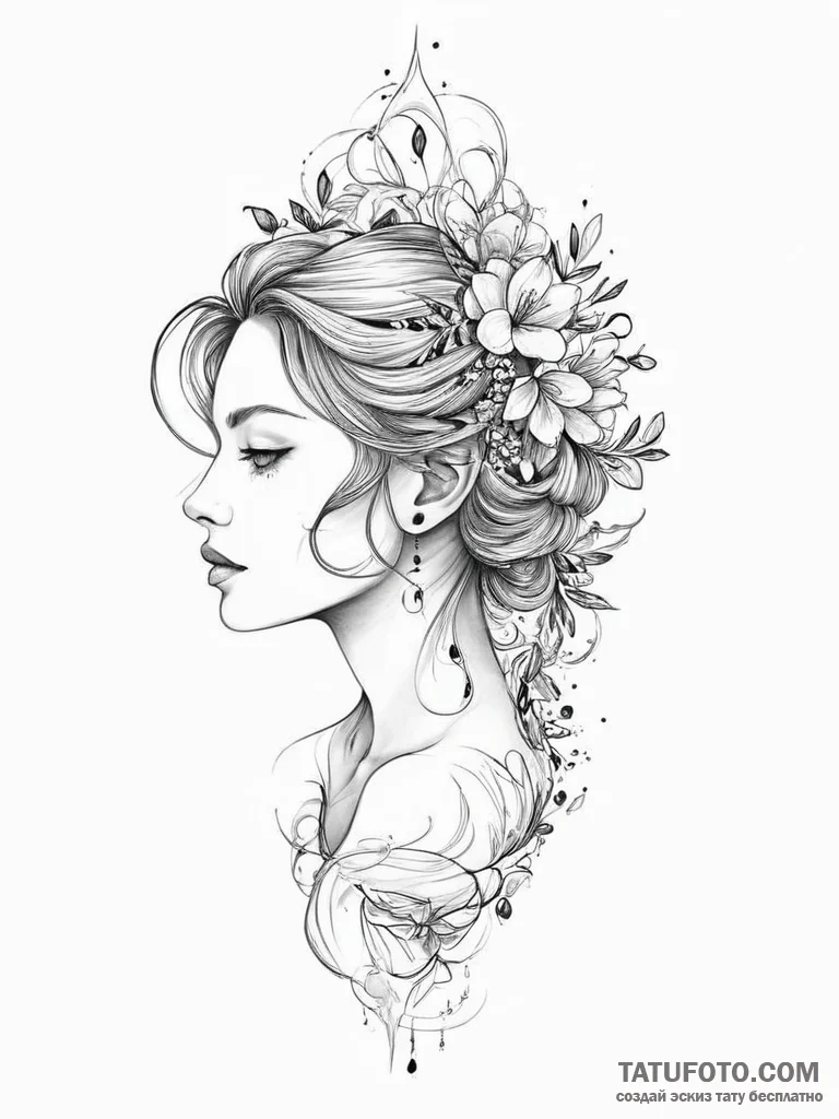 Tattoo sketch reflection - эскиз тату (№1757240003_0, 07.09.2025 10:13) — Tatufoto.com