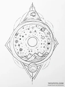 Tattoo sketch cosmic world - эскиз тату (№1757242577_0, 07.09.2025 10:56) — Tatufoto.com