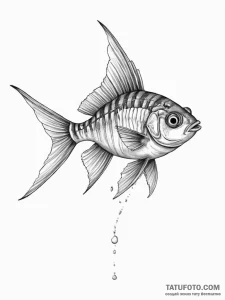 Tattoo sketch cardinalfish, concept art for t... - эскиз тату (№1757242774_0, 07.09.2025 10:59) — Tatufoto.com