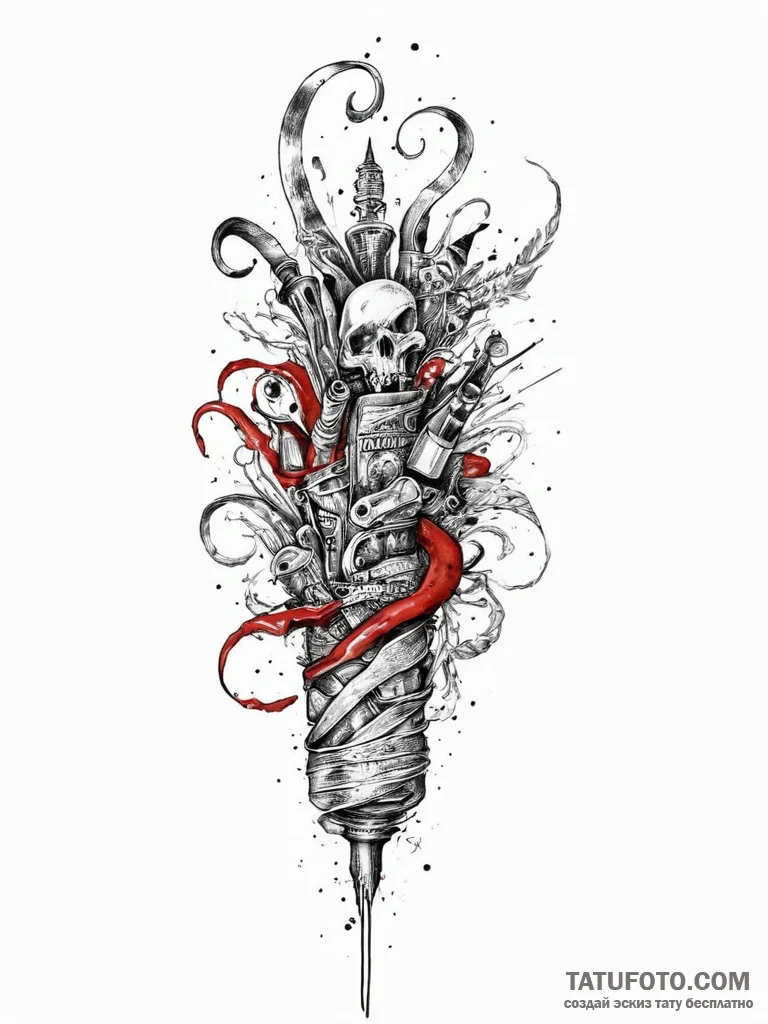 Tattoo sketch nightmare, artistic tattoo sket... - эскиз тату (№1757243175_0, 07.09.2025 11:06) — Tatufoto.com