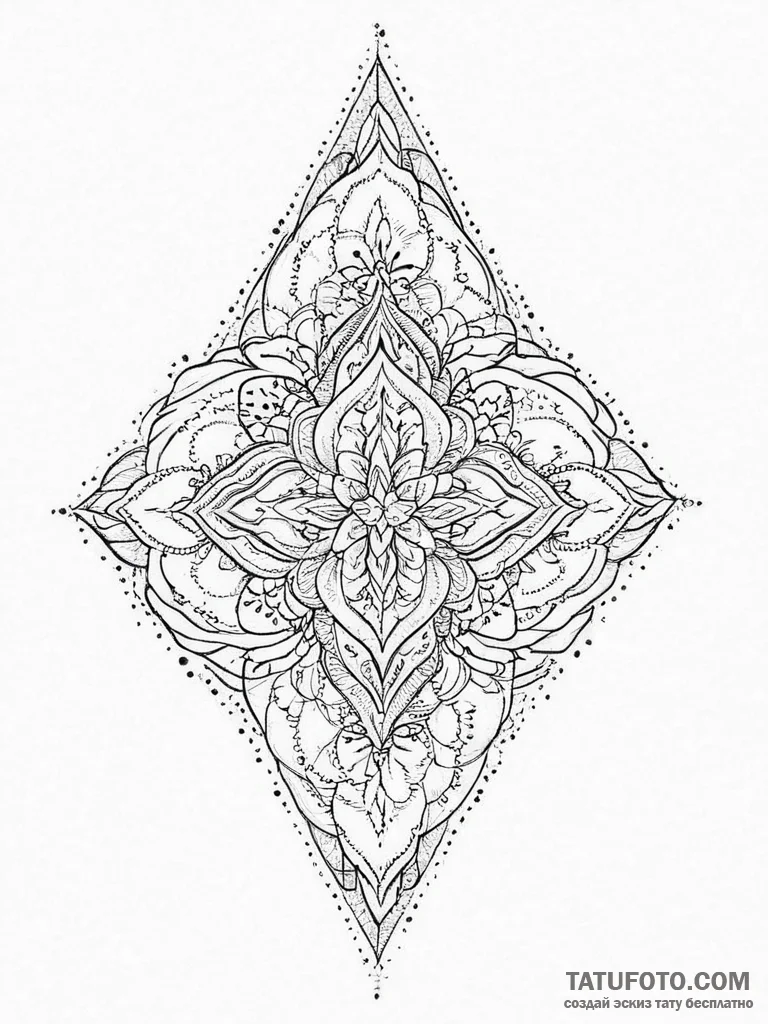 Tattoo sketch slavic embroidery pattern with... - эскиз тату (№1757243971_0, 07.09.2025 11:19) — Tatufoto.com