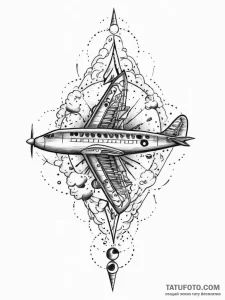 Tattoo sketch mystical plane, tattoo flash sh... - эскиз тату (№1757244167_0, 07.09.2025 11:22) — Tatufoto.com