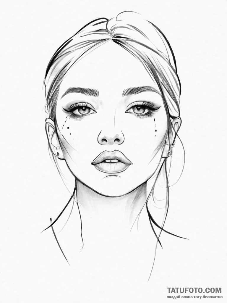 Tattoo sketch face - эскиз тату (№1757245355_0, 07.09.2025 11:42) — Tatufoto.com