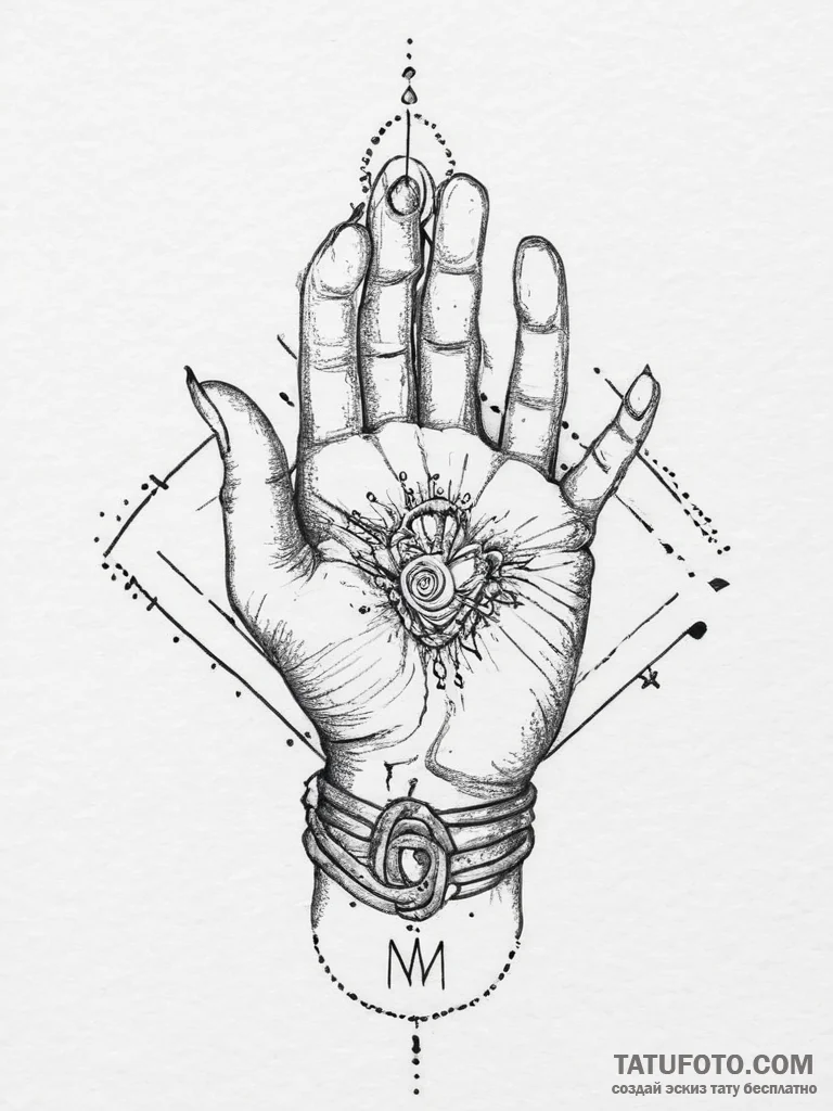 Tattoo sketch hands with initials, tattoo lin... - эскиз тату (№1757245746_0, 07.09.2025 11:49) — Tatufoto.com