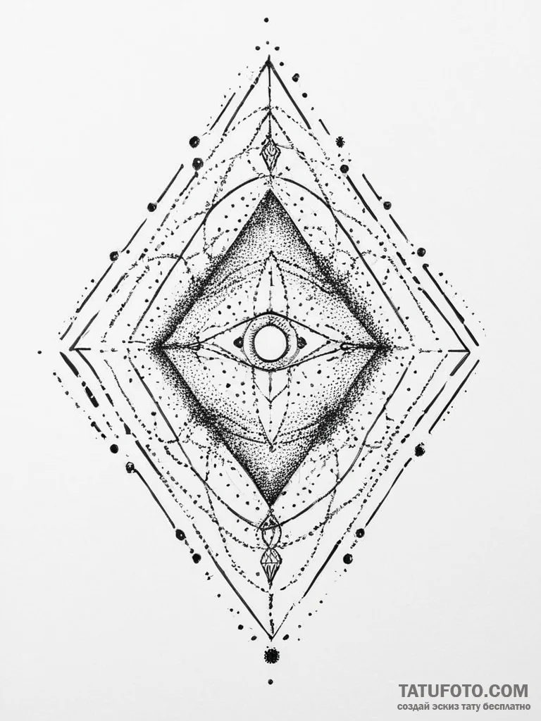 Tattoo sketch cosmic self, ink illustration f... - эскиз тату (№1757246941_0, 07.09.2025 12:09) — Tatufoto.com
