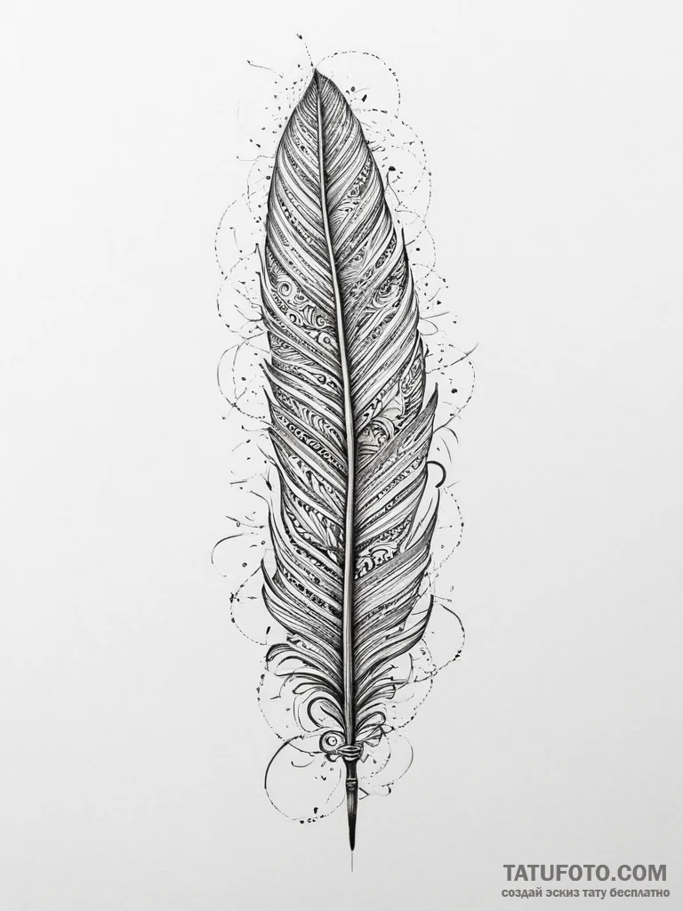 Tattoo sketch a book with a feather, tattoo l... - эскиз тату (№1757248712_0, 07.09.2025 12:38) — Tatufoto.com