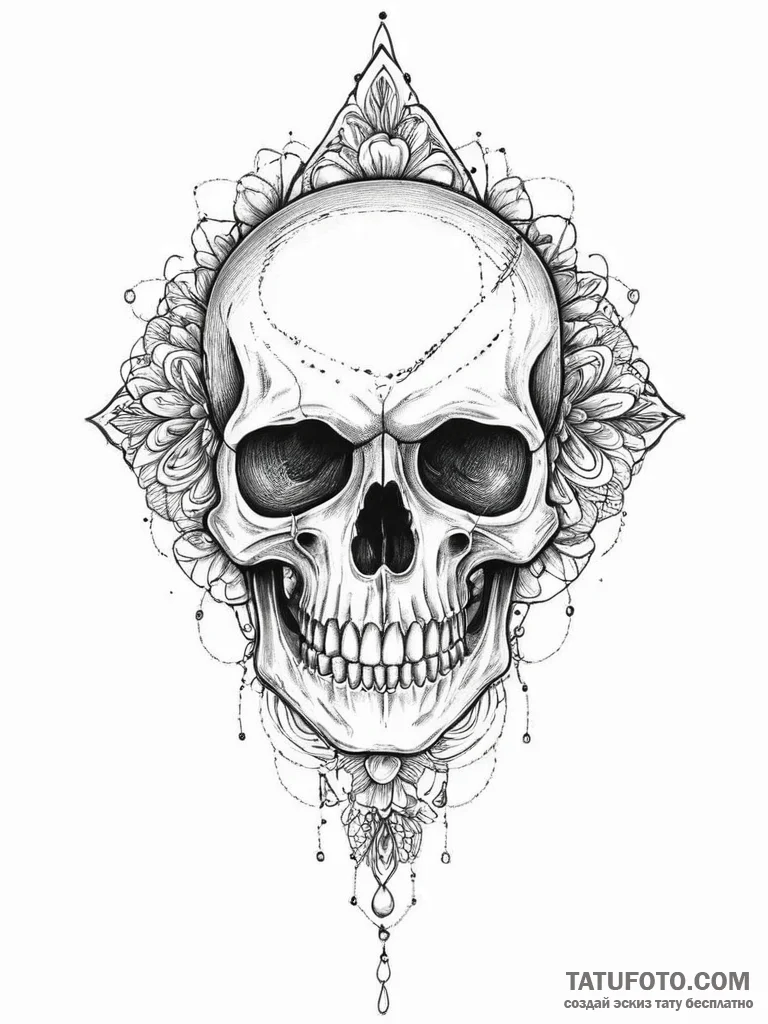 череп - эскиз тату (№1757250004_0, 07.09.2025 13:00) — Tatufoto.com