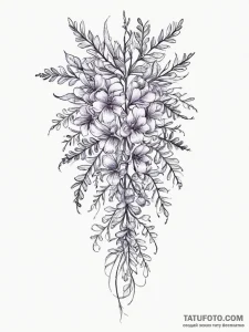 Tattoo sketch wisteria flower, tattoo sketch... - эскиз тату (№1757250492_0, 07.09.2025 13:08) — Tatufoto.com