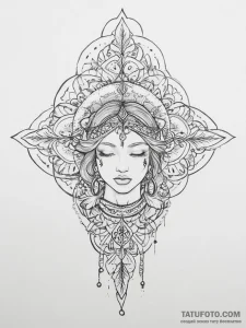 Tattoo sketch blessed representation - эскиз тату (№1757250686_0, 07.09.2025 13:11) — Tatufoto.com