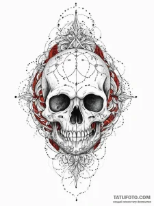Tattoo sketch череп с туманностью, artistic t... - эскиз тату (№1757251472_0, 07.09.2025 13:24) — Tatufoto.com