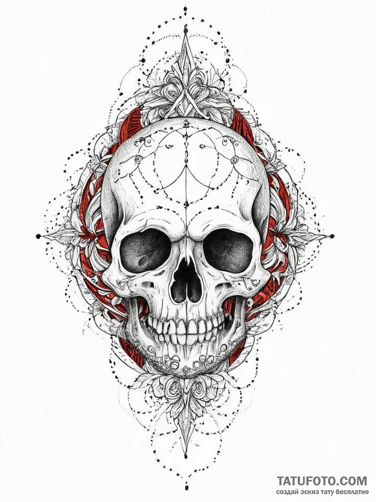 Tattoo sketch череп с туманностью, artistic t... - эскиз тату (№1757251472_0, 07.09.2025 13:24) — Tatufoto.com