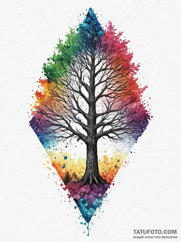 Trees & foliage, concept art for tattoo, vibr... - эскиз тату (№1757251679_0, 07.09.2025 13:27) — Tatufoto.com