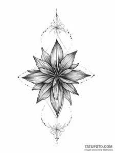 Tattoo sketch star anise with a quote - эскиз тату (№1757251888_0, 07.09.2025 13:31) — Tatufoto.com