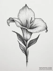 Tattoo sketch calla lily, tattoo drawing outl... - эскиз тату (№1757253710_0, 07.09.2025 14:01) — Tatufoto.com