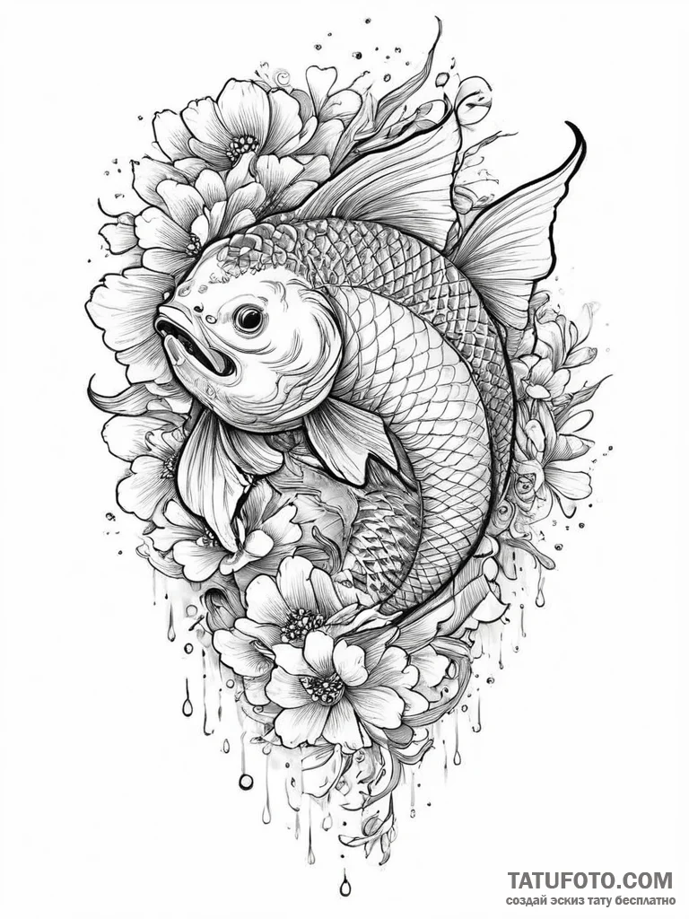 Tattoo sketch red-bellied piranha, artistic t... - эскиз тату (№1757253905_0, 07.09.2025 14:05) — Tatufoto.com