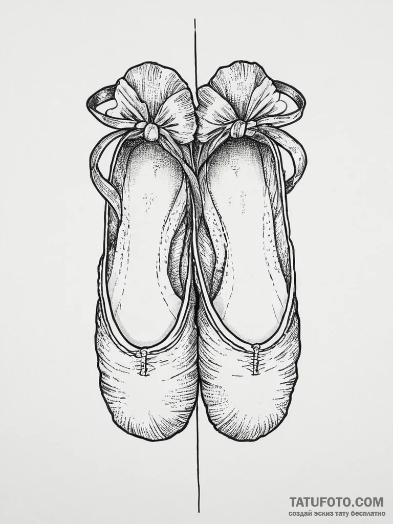 Tattoo sketch dancer ballet slipper, artistic... - эскиз тату (№1757255095_0, 07.09.2025 14:24) — Tatufoto.com